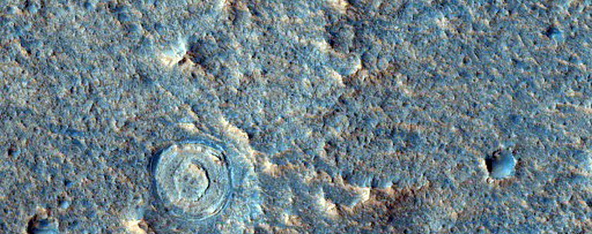 Dark-capped Plain and Hills in Western Arabia Region Intercrater terrain