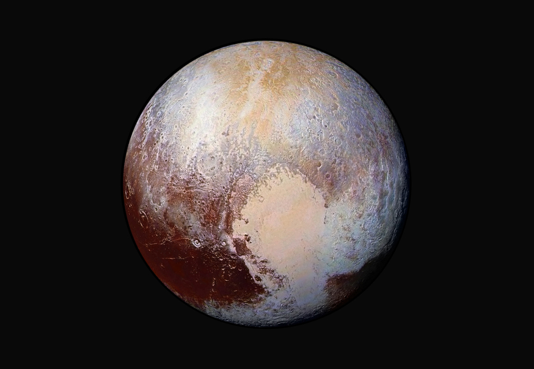 Pluto in False Colour